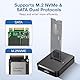 Festplatten Dockingstation, M.2 Dual Protokoll NVME & SATA Docking Station, USB 3.1 Gen2 Anschluss für M-Key/B+M Key, Solid State SSD Externe Mobile Festplattenbox Buchse für 2230 2242 2260 2280 SSD