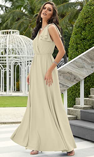 Image of KOH KOH Womens Long Sleeveless Bridesmaid Wedding Guest Prom Maxi Dress