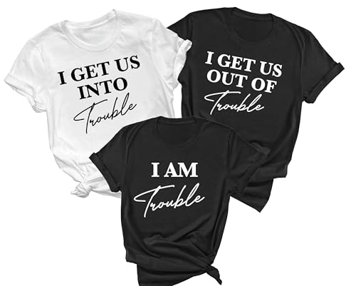 Matching Family Trouble Shirt - His and Him Shirts for Couples - Best Friend, Besties Clothes Multiple Colors3