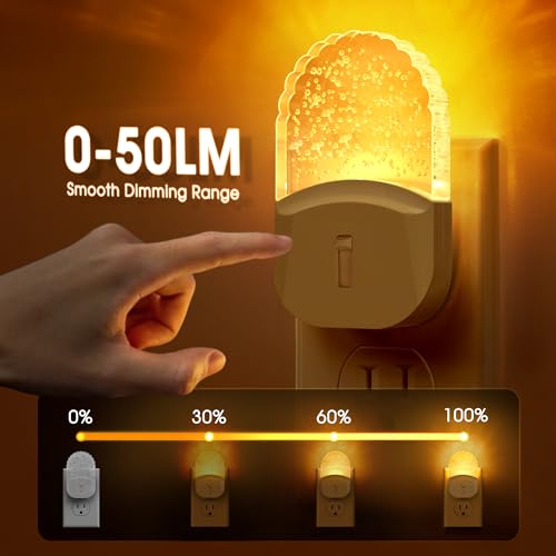 Image of DORESshop Led Night Lights Plug into Wall, 4 Packs Amber Dimmable Dusk to Dawn Night Light for Bedroom, Kids Room, Bathroom