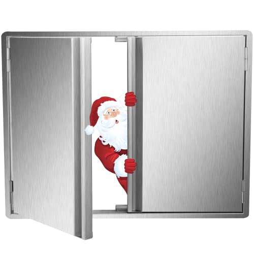 Minneer Outdoor Kitchen Door 26.5x22 Inch Double Wall Construction Vertical Door, 304 Stainless Steel BBQ Access Door for BBQ Island, Outside Cabinet, Grilling Station, Outdoor Kitchen