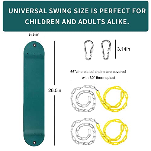 Heavy Duty Swing Seat 66 Inches Chain Plastic Coated Swing Seat Replacement Swing Set Accessories #TOP4