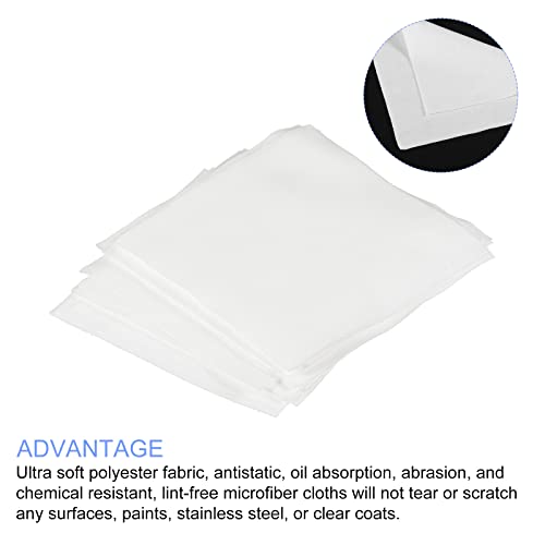METALLIXITY Cleanroom Wipes Lint-Free Wipes (4\" x 4\") 600pcs, Automotive Wipes Dustless Wipes Nonwoven Polyester Blend Wiping Cloth for Laboratory Electronics Printing and Industries, White