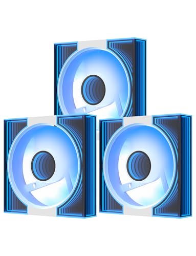 Image of darkFlash DM8 3-Pack 120mm PC Case Fan, Infinity Mirror Case Fans, PWM ARGB Sync, 1600RPM High Airflow 56CFM, Low Noise 32.5dBA, Computer Case Cooler Fan (White, Forward)
