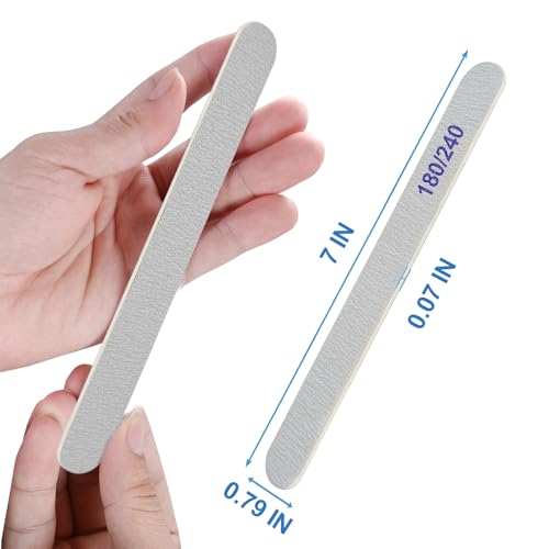Nail File, Emery Boards for Nails 180/240 Grit Nail Files for Natural Nails Wood Double Sided Emory Fingernail Files Professional Reusable Manicure Pedicure limas para uñas (24 Packs) - Thumbnail 7