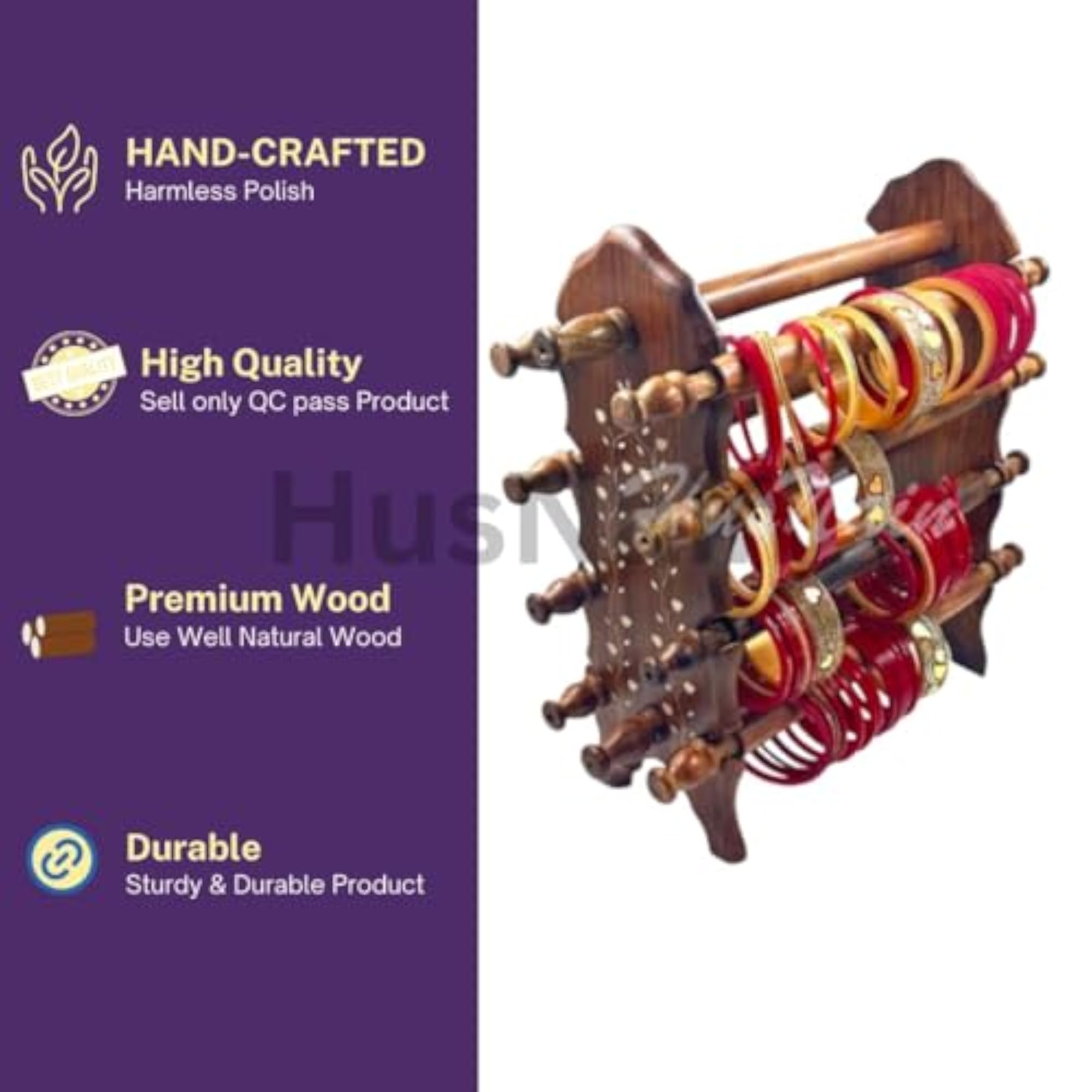 Wooden Sheesham Bangle Stand, Folding Chuddi Stand