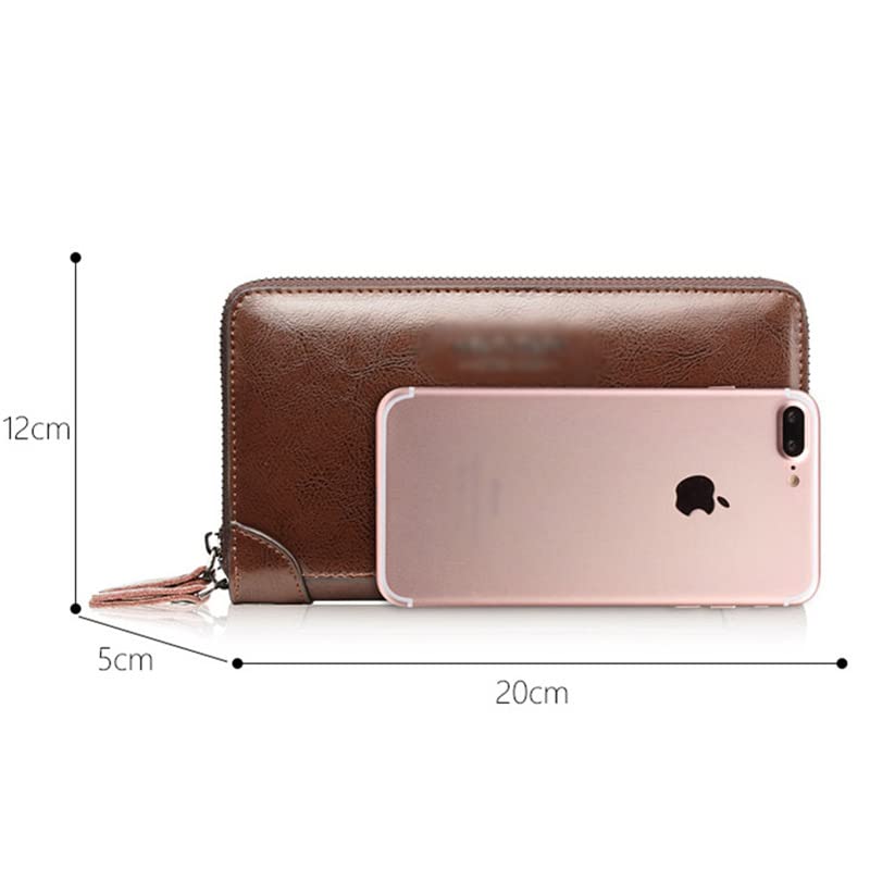 Portafoglio da uomo in vera pelle Porta carte di credito portatile New Men Pu Leathers , borse da uomo Pochette in pelle lunga , borsa da uomo con