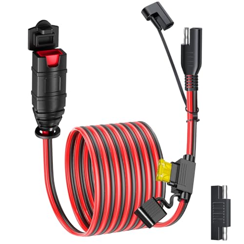 KarlKers SAE延長コード NOCO Geniusスマートバッテリー充電器対応 16AWG SAEアダプター 20Aヒューズ防水プラグ付き SAEコネクタケーブル オートバイ/ATV/UTV/自動車/車用 (5フィート)の商品画像（Amazon）