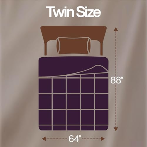Image of Utopia Bedding Twin Comforter Duvet Insert, Quilted Plum Comforter with Corner Tabs, Box Stitched Down Alternative Comforters Twin Size 64 x 88 inches
