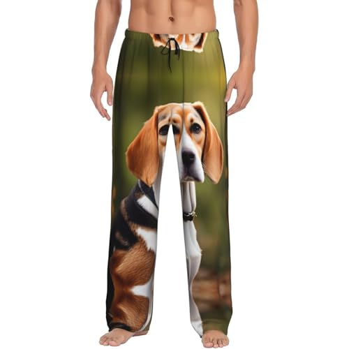 Pantalon de pyjama pour homme avec poches coupe ample XXL imprimé Beagle noir