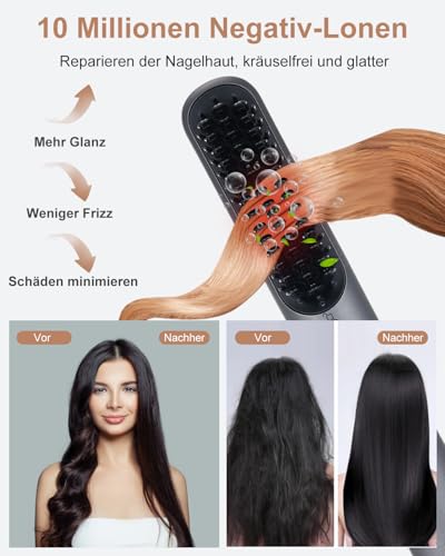 Cepillo alisador de pelo sin cable con 3 temperaturas miniatura 2