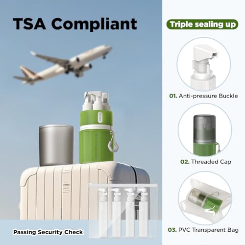 Image of YOTIME 4in1 Travel Dispenser Bottle, TSA Approved Travel Size Containers