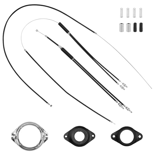 lasuroa BMX Bike Gyro Brake Cables Front & Rear (Upper, Lower) with Spinner Rotor Full Set...