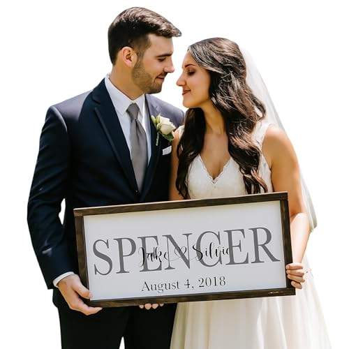 personalized wedding sign custom wedding sign marriage ceremony decorations Newlywed gifts personalized family name sign custom last name wall decor (FS05-Family Name)