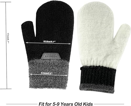 Kids Winter-Warm-Knit-Mittens for Boys-Girls - Double Layer Thick Warm Outdoor Gloves for 5-10Years Kids2