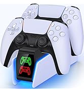 PS5 Controller Charger Station for PlayStation 5 Dualsense Controllers with LED Light Dual Stand ...