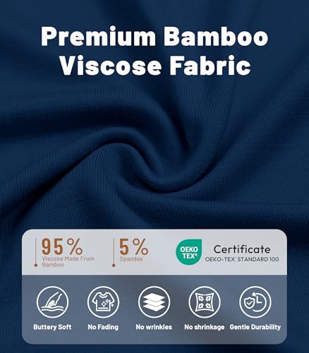 Image of NACHILA Mens Pajamas Set Long Sleeve Henley Sleepwear Top Soft Jogger Pants Pajamas Cool Pjs Set,Viscose Made from Bamboo