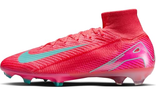 Nike Mercurial Superfly 10 Elite FG High-Top Soccer Cleats (FQ1454-800, Ember Glow/Aurora Green)