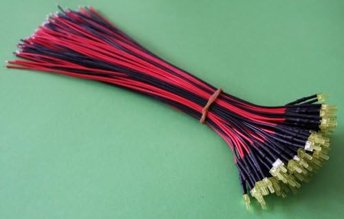 100pcs x 2mm Diffused Yellow Pre Wired led Light 2mm Diffused Yellow Led lamp red 12V 20cm (Yellow