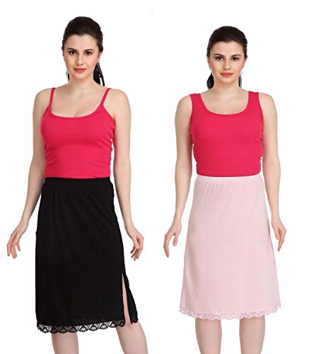 Image of Splash Cotton Rich Regular Skirt Slip for Women - Knee Length