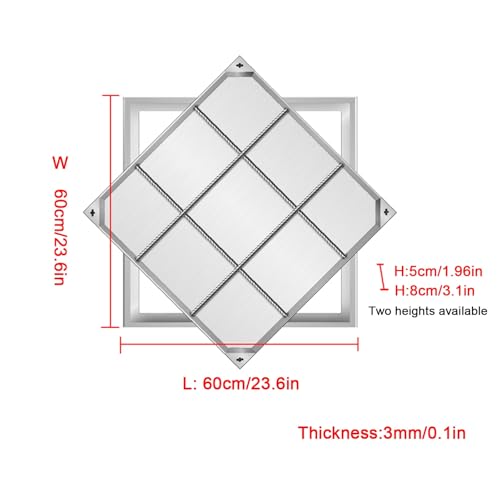 Cadre de regard encastré inox 60x60 cm pour terrasse design - 2