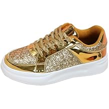 Womens Slip On Sneakers Lightweight | Womens Walking Shoes Work,Fashion Shiny Sequins Leather Sneakers,Ladies Lightweight Walking Tennis Shoes Loafers Casual Anti Slip Low Top Shoes