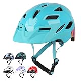 Bilaki Kids Bike Helmet, Adjustable Toddler Youth Helmet with Detachable Visor & LED Light for Boys Girls Ages 2-14, Multi-Sport Helmet for Cycling Scooter Skating, 2 Sizes