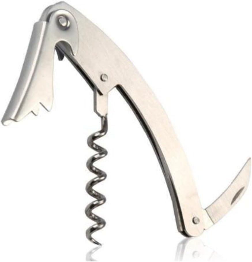 festive Wine bottle opener wine Classic Waiter’s Corkscrew 3-in-1 Wine Bottle Opener Waiters Corkscrew Double Hinged Corkscrew + Serrated Foil Cutter Cap Opener