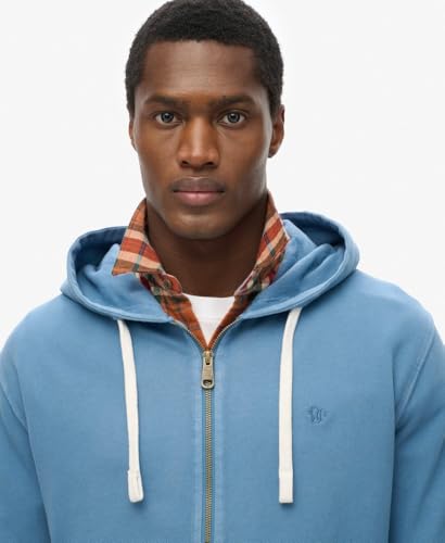 Superdry Para Hombre. M2014170A Sudadera Con Capucha CláSica Esencial Con Cremallera Azul (M), Casual, AlgodóN - 3