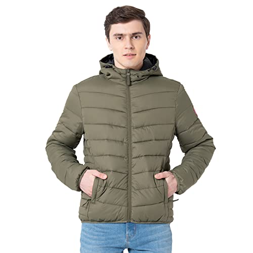 Image of Red Tape Men Polyester Standard Length Solid Padded Jacket