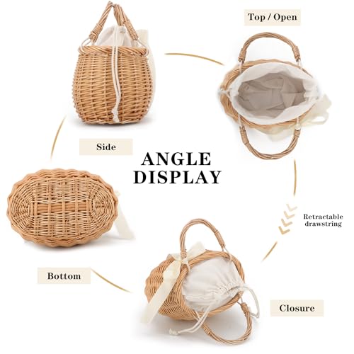 Bolso tejido natural de mimbre KUANG para mujer miniatura 3