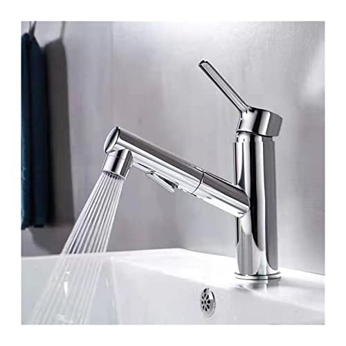 Mitigeur noir monotrou de salle de bain avec bec rétractable