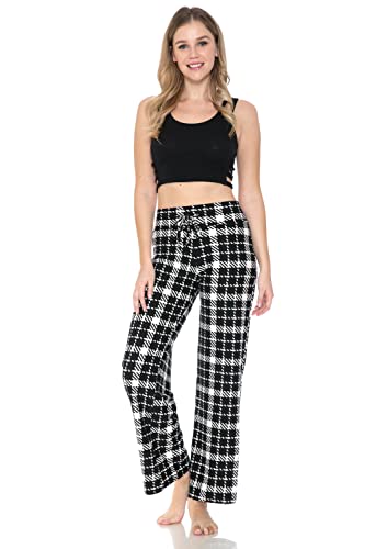 Image of Leggings Depot Women's Wide Leg Drawstring Pajama Pants for Lounge, Sleep | Soft, Breathable Poly-Span, Drawstring Waist, Comfy, Casual, Yoga, Everyday
