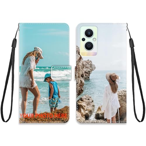 KARTXITAI Funda Personalizado Compatible con OPPO Reno8 Lite 5G/A96 5G,Diseño Propia Foto Personalizada Teléfono Caso Estuche de Cuero para Carcasa Libro con Tapa magnético Flip Case Cover