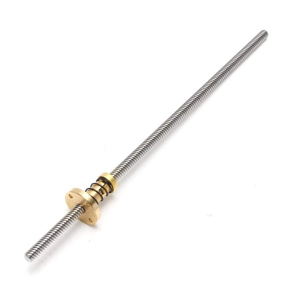 8mm Gewindespindel 300mm mit spielfreier Mutter für 3D-Drucker, Schrittmotor, 2mm Steigung(600mm)