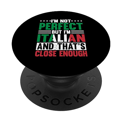 Italian Roots Outfit Funny Italy Heritage For Men PopSockets Swappable PopGrip, Black