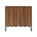 ORRD Sideboard Buffet Cabinet Set of 2, Accent Storage Cabinets with 2 Doors, Farmhouse Wood Cabinet with Adjustable Shelves and Wave Panel for Living Room, Dining Room, Entry - Walnut