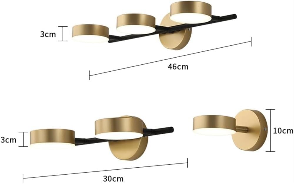 Aplique de pared de tocador ajustable duradero de estilo americano, lámpara LED para tocador, espejo de baño, lámpara frontal, marco de iluminación de imagen, luces de espejo de tocador modernas para