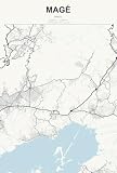 Magé Brazil Street Map Aluminum Sign, Headline Atlas, 8' x 12'