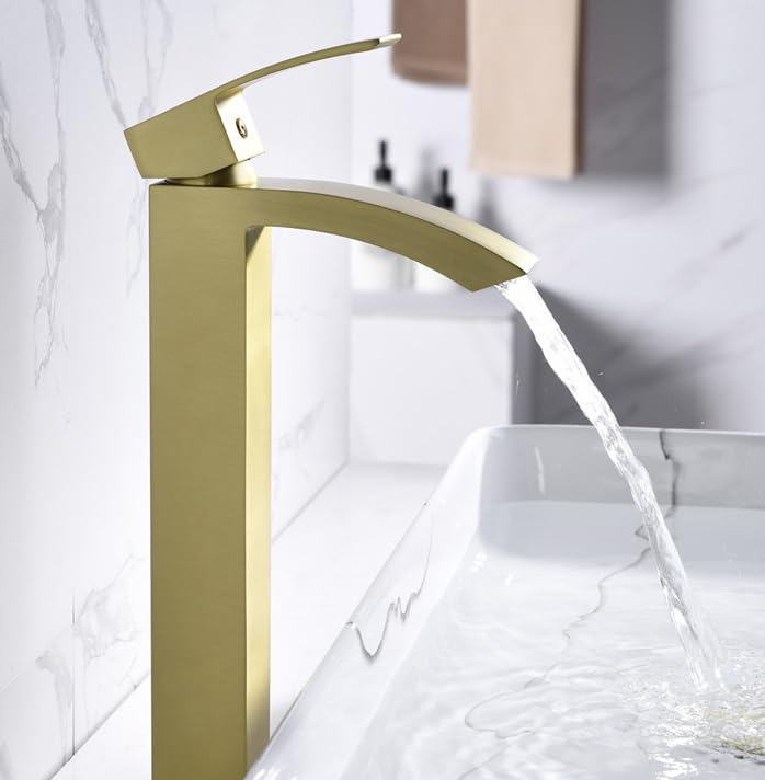 Robinet lavabo cascade noir élégant eau chaude froide - 4