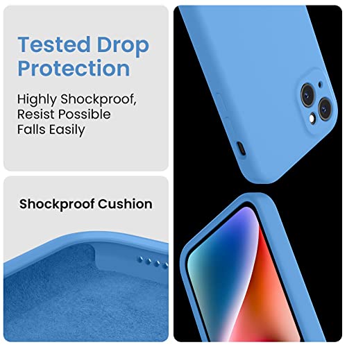 Image of FireNova Designed for iPhone 13 Case, Silicone Upgraded [Camera Protection] Phone Case, Soft Anti-Scratch Microfiber Lining Inside, 6.1 inch, Blue