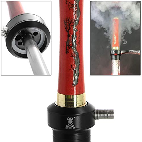 Kaya ELOX Eco Woodseam Komplett Set 64cm - Alu Wasserpfeife, 1 Anschluss inklusive Elektrischem Kohleanzünder, 1kg Kohle… – Bild 3