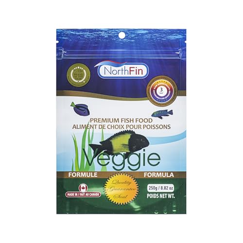 Northfin Veggie Fish Food Formula – Slow Sinking Pellets for Herbivorous Fish (3mm, 250g) | Premium Organic Kelp-Based Diet with Spirulina & Astaxanthin for Enhanced Color & Digestive Health