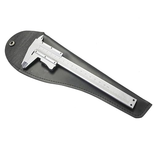 セルフロック式金属ノギス工業用スチールノギスマイクロメータースライド定規0〜150mm 6インチ(Leather box)