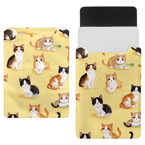 Protège-ordinateur portable 13,8x10,2" contre les rayures étui chat jaune