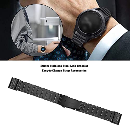 OTOTEC Watch Strap Compatible with Garmin Fenix 5S/5S Plus/6S/6S Pro/7S/7S Solar Stainless Steel Watch Band Replacement Wristband Black - Image 3