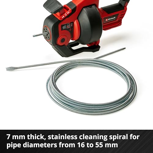 Einhell 4514165 Cordless Drain Auger TE-DA 18/760 Li-Solo Power X-Change (18V, Li-Ion, 25 ft.-Cable, diam. 1/4", for Pipes from 5/8" to 2-1/4", Battery or Charger not Included) by Einhell - Image 8
