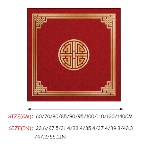 Mahjong Mat Square Mahjong Table Pad Red 100 cm miniatura 2
