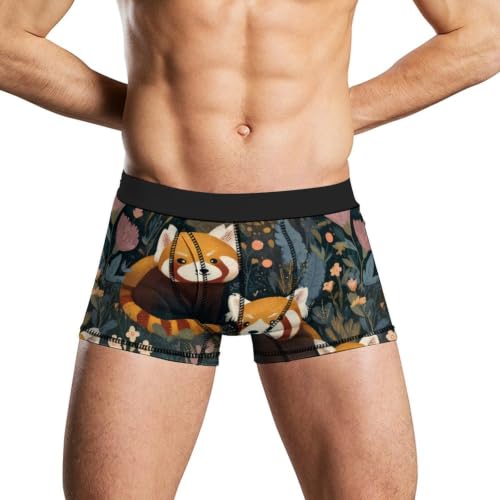 Red Pandas Fairy Forests Mens Underwear Boxer Briefs Breathable Shorts