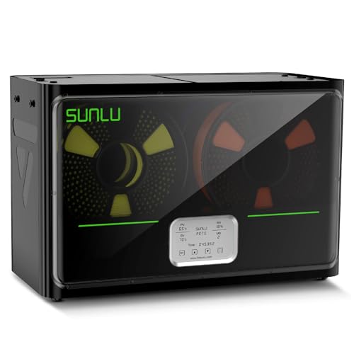 SUNLU Offizielle 3D Drucker Filament Trockner S4 Kapazität für 4 Spulen 3 Umwälzventilatoren 350W PTC Heizelement Maximale Temperatur 70 Nylon TPU PLA PETG ABS Filament Trocknerbox Schwarz